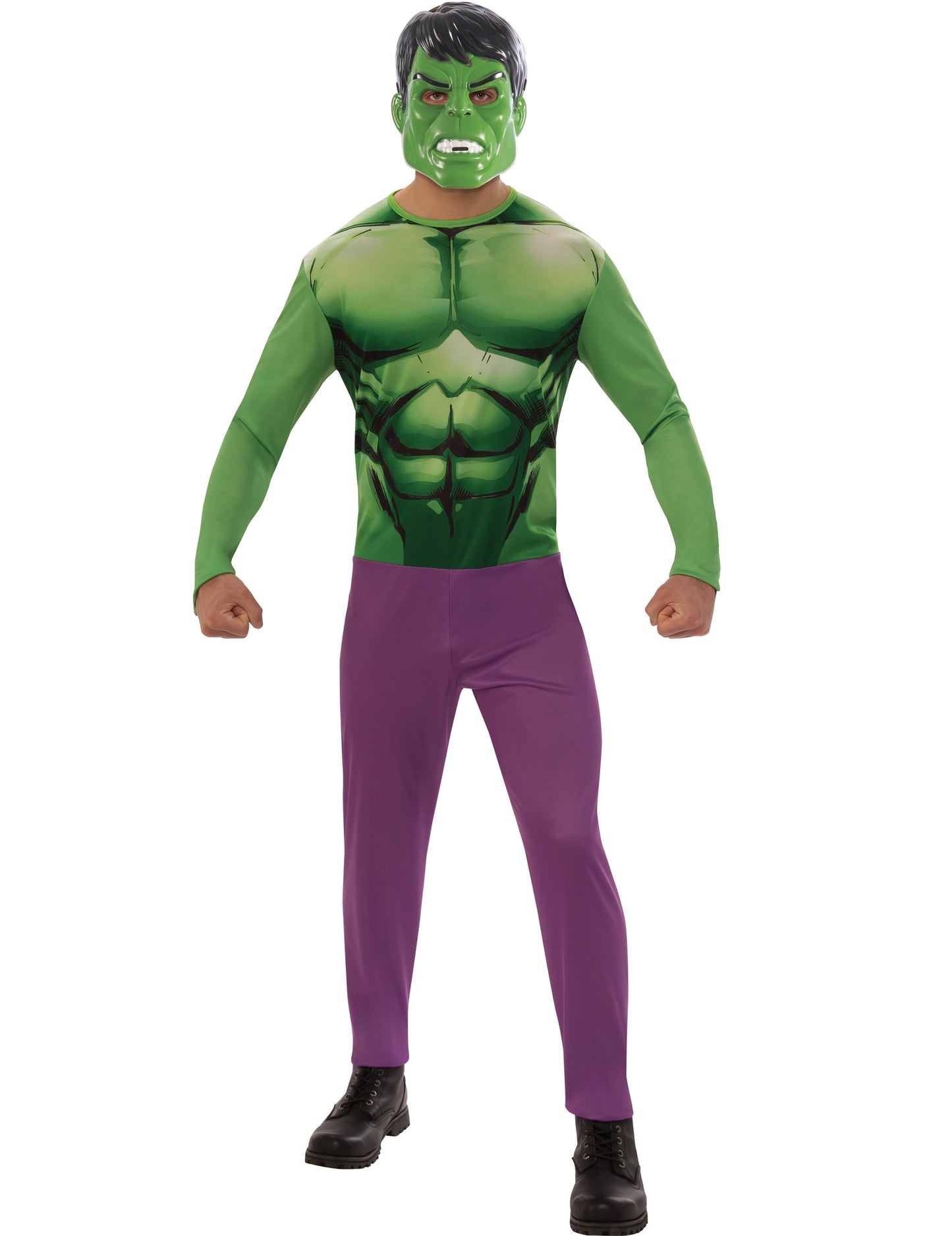 Déguisement classique Hulk pour adulte vert et violet avec masque