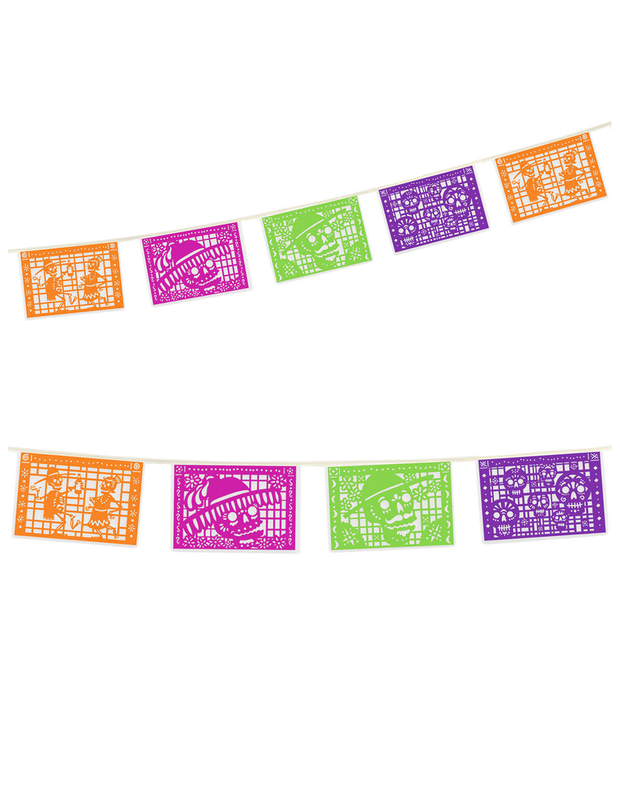 Пластмасов гирлянд Papel Picado Dia de los Muertos 3,60м