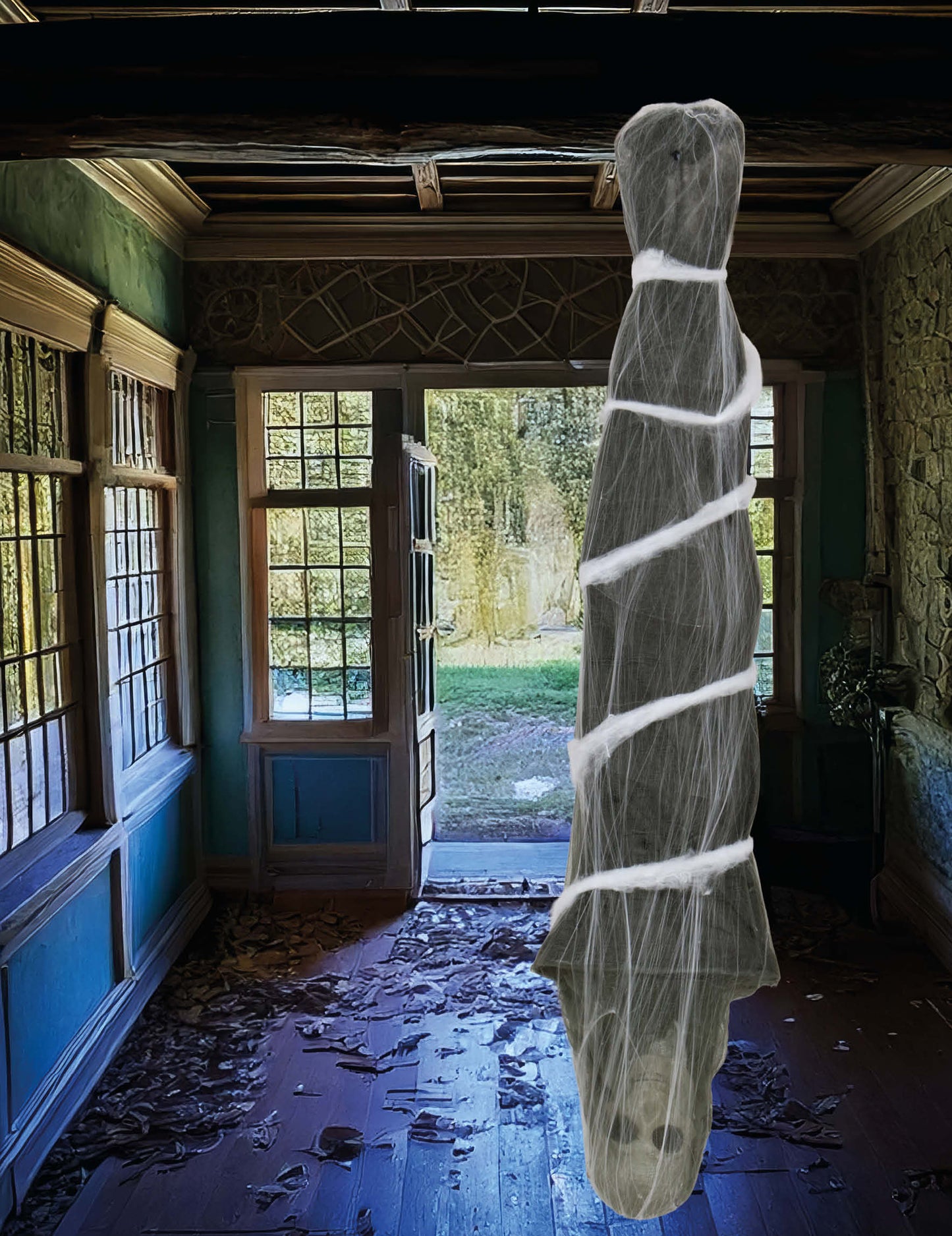 Светеща висяща украса мумия 75 см