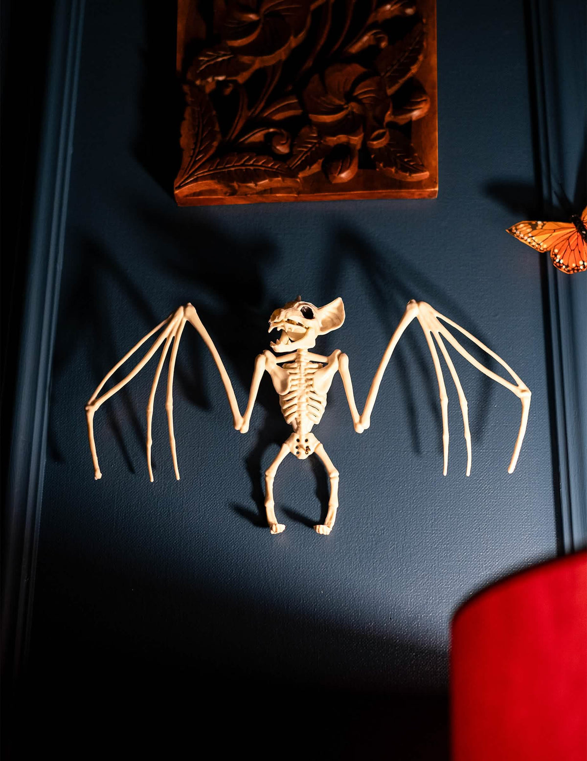Сценична декорация за закачане скелет прилеп за halloween