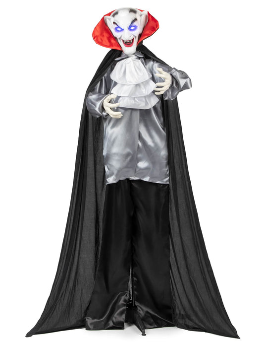 Vue d'ensemble de la décoration animée sonore et lumineuse Vampire Souriant