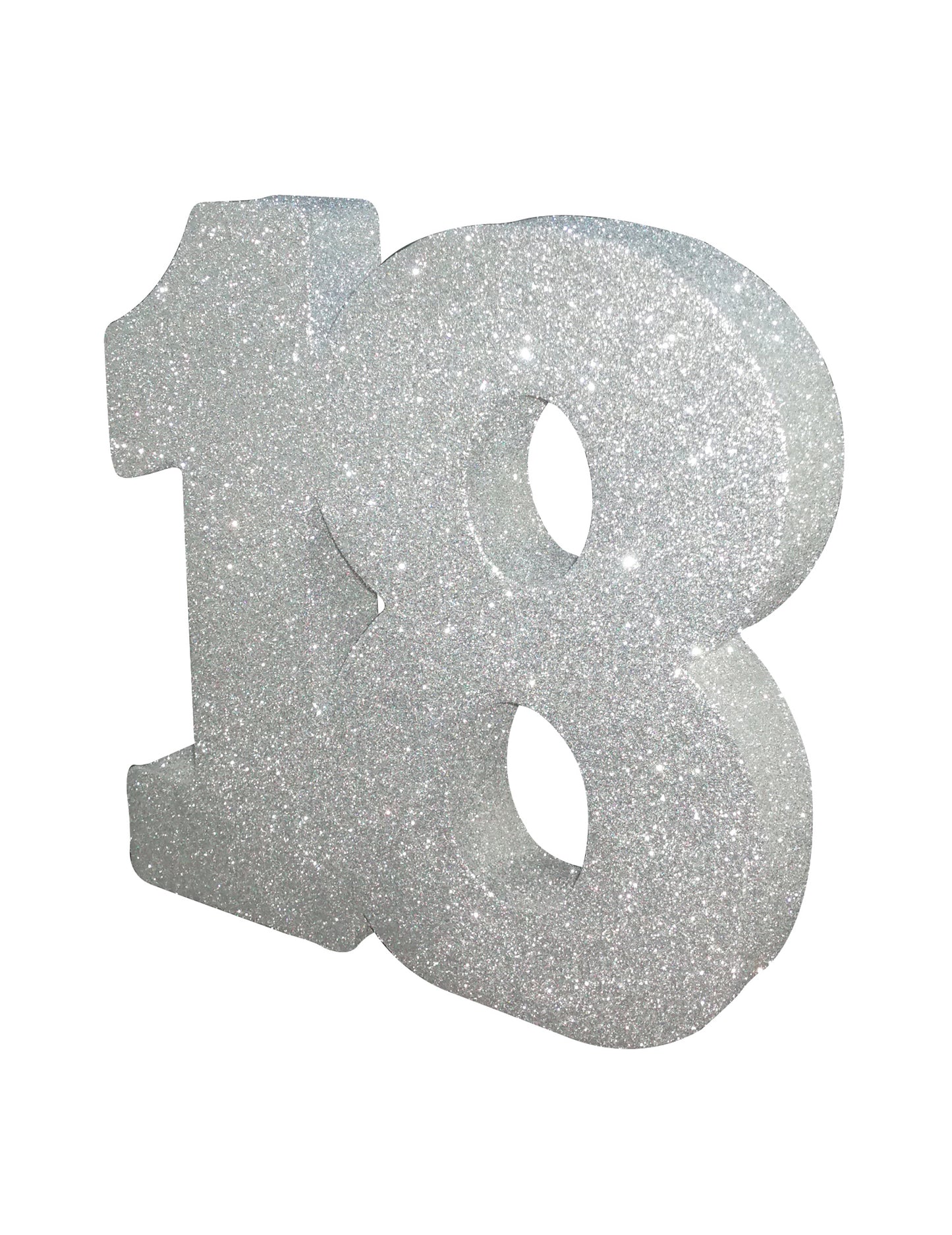 Декорация за маса за 18-ти рожден ден, сребърен брокат, 20 x 20 cm за рожден ден