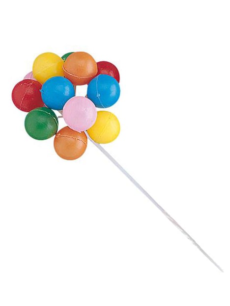 Декорация на торта: многоцветни балони на клечка