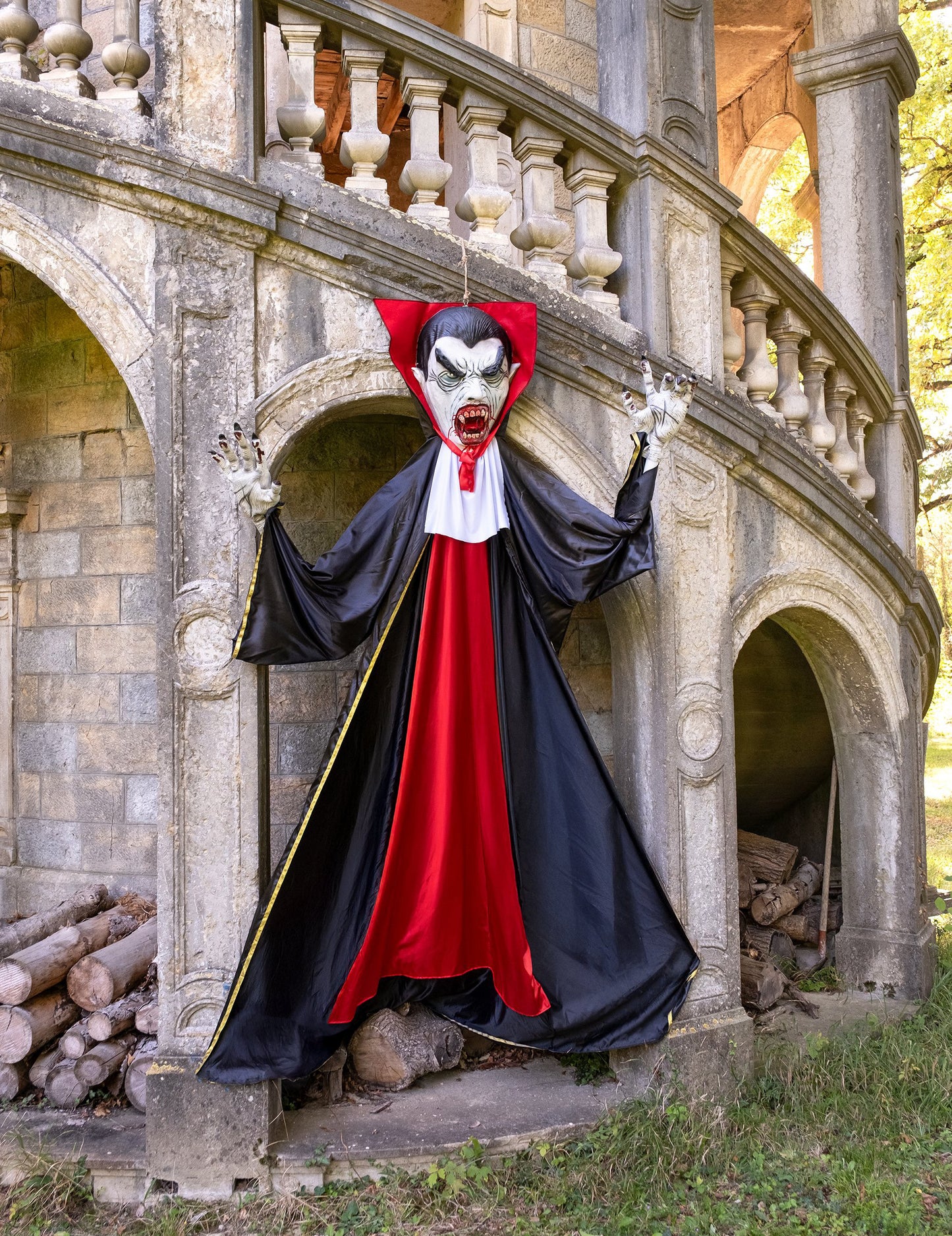Гигантска висяща декорация за Хелоуин с вампир 3,20 м