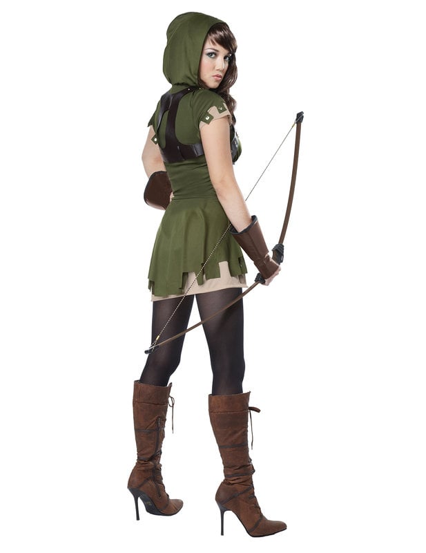 Vue de dos du déguisement archer des bois pour femme