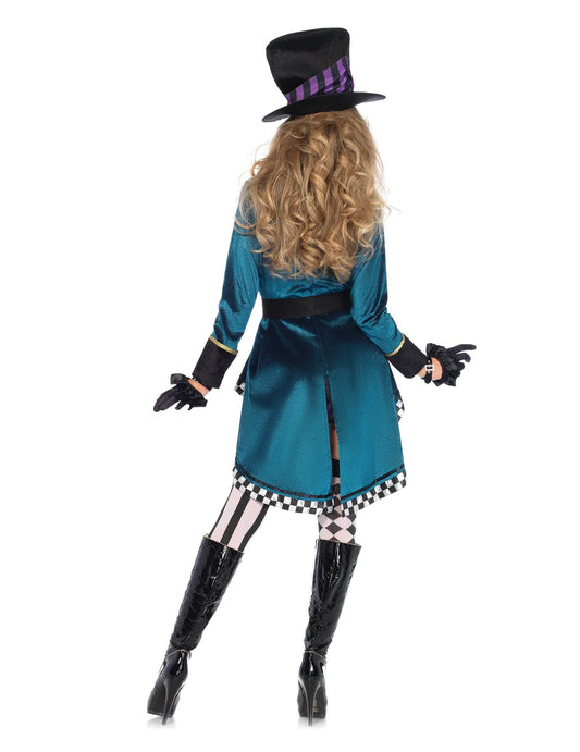 Vue de dos du déguisement de chapelier sexy pour femme