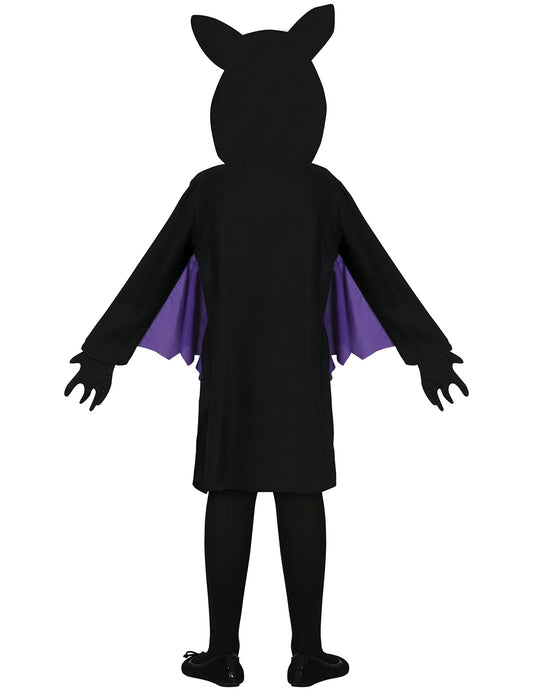 Vue de dos du déguisement de chauve-souris pour fille