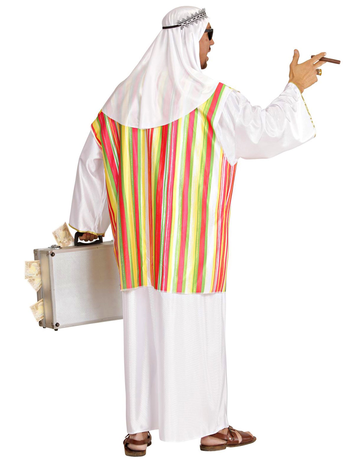 Гледка отзад на дегизировката на арабски шейх