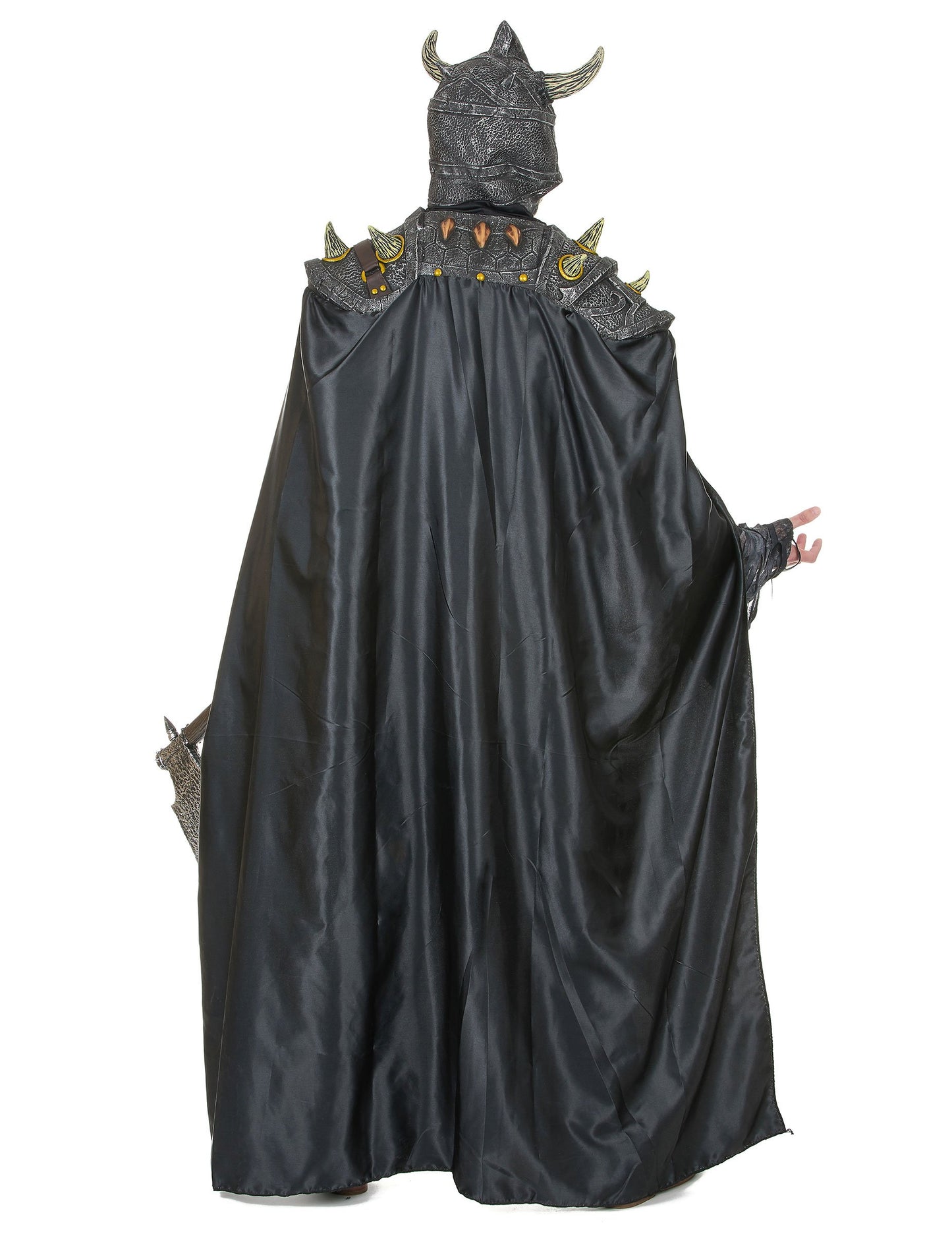 Vue de dos de la cape du déguisement de chevalier de l'armée sombre pour adulte