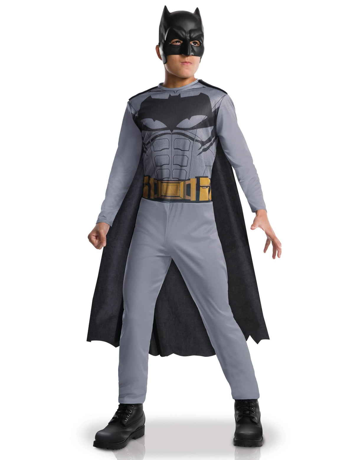 Костюм Batman Justice League за момче сив и черен с пелерина и маска
