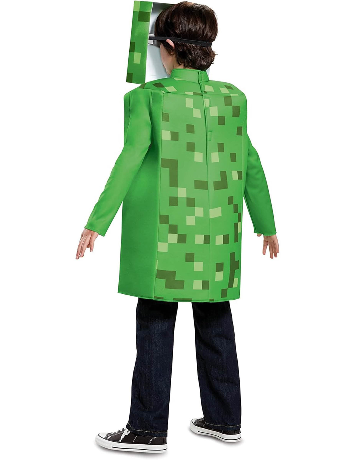 Изглед отзад на детския костюм Creeper Minecraft
