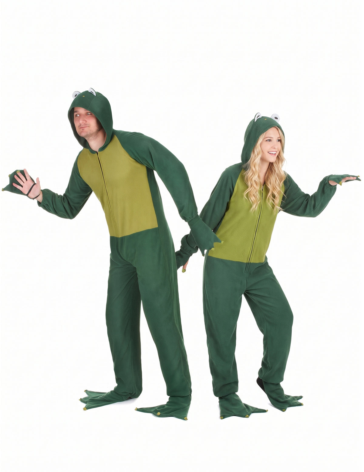 Déguisement de couple combinaison capuche grenouille