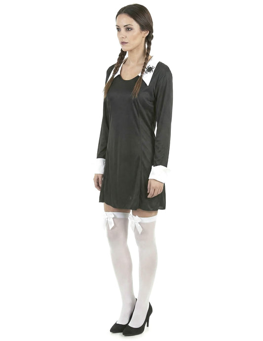 Vue de profil du déguisement d'écolière Halloween pour femme