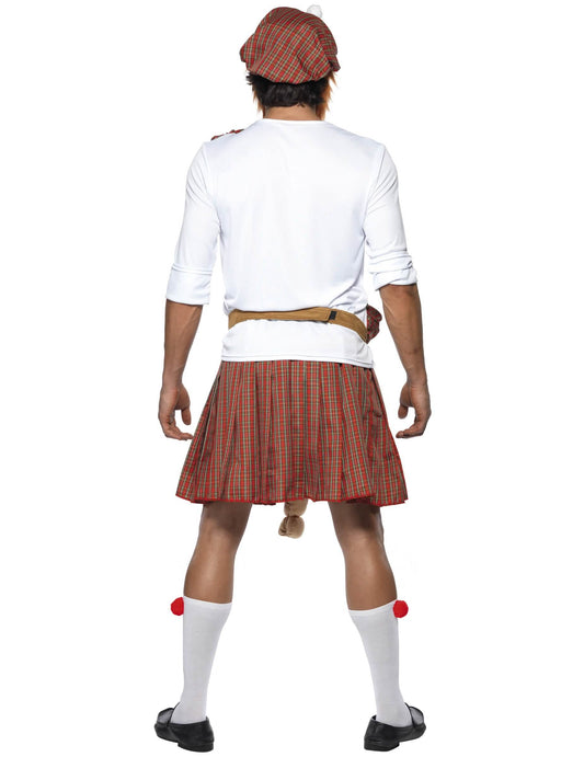 Vue de dos du déguisement humoristique écossais pour homme