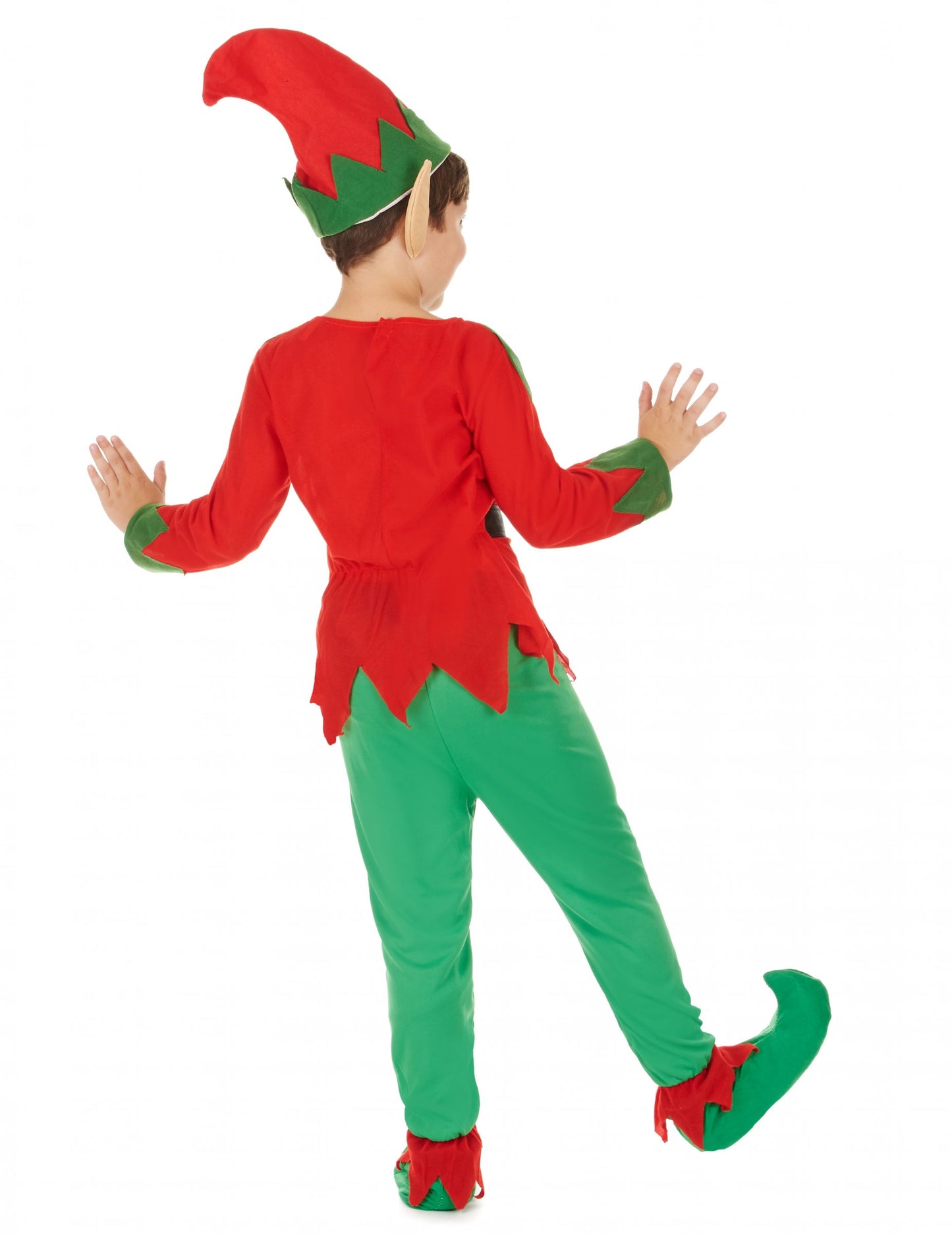 Заден изглед на дегизировката на елф за момче