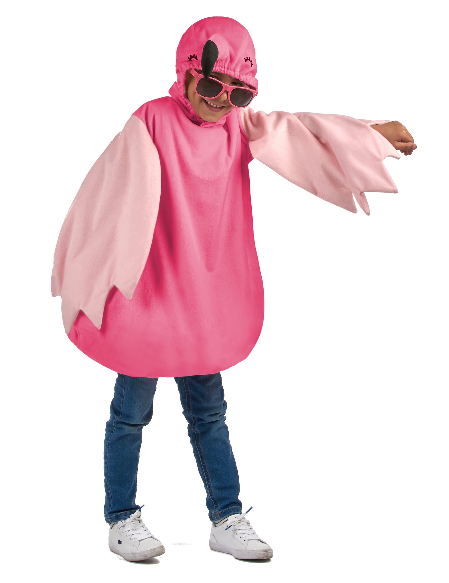 Vue de profil du déguisement de flamant rose pour enfant