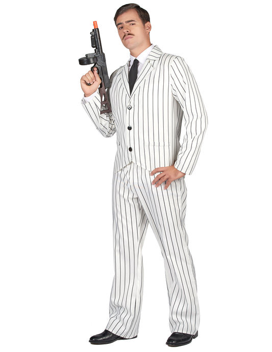 Mitraillette factice tenue avec le déguisement de gangster pour homme