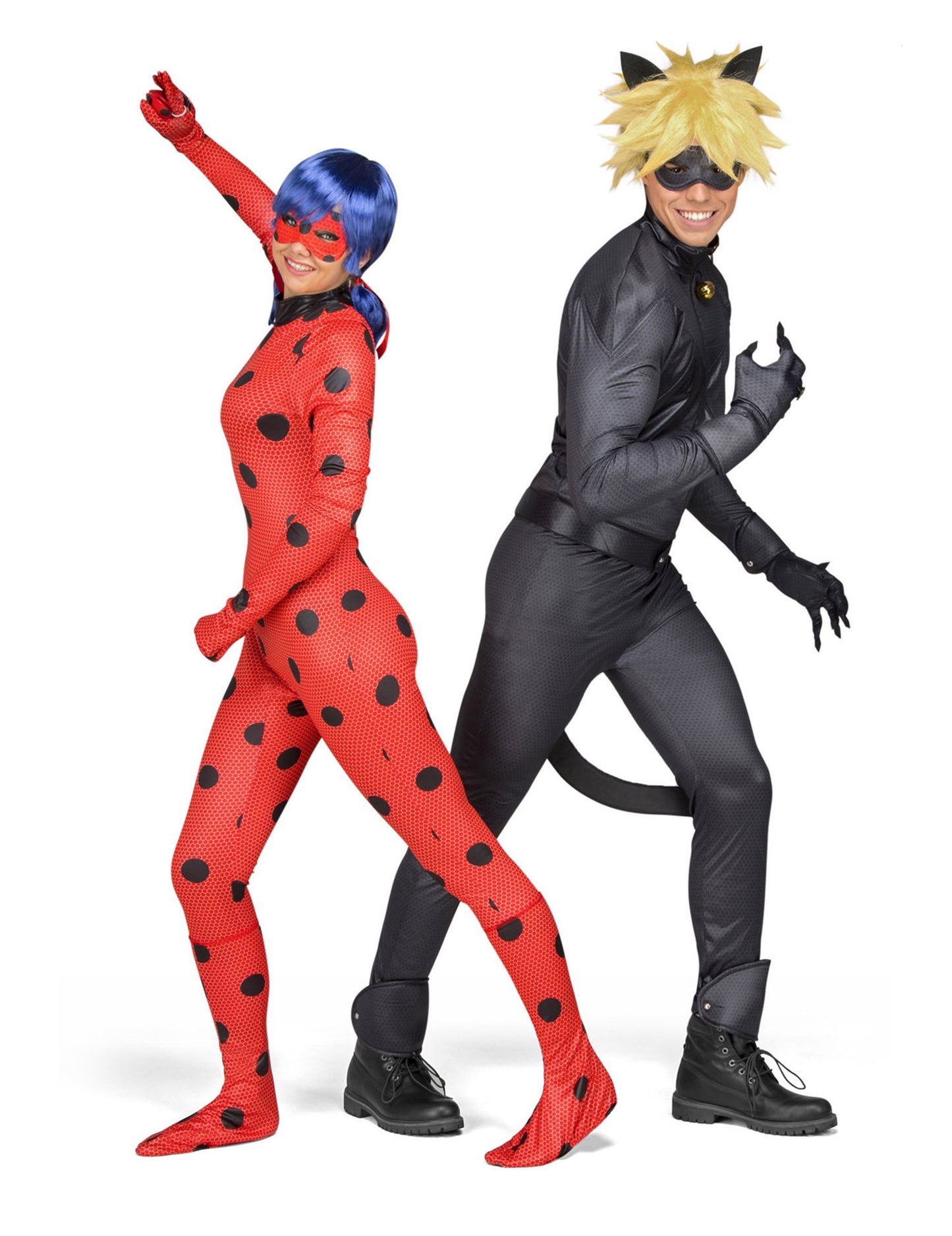 Vue d'ensemble avec le personnage Chat Noir du déguisement complet Ladybug Miraculous