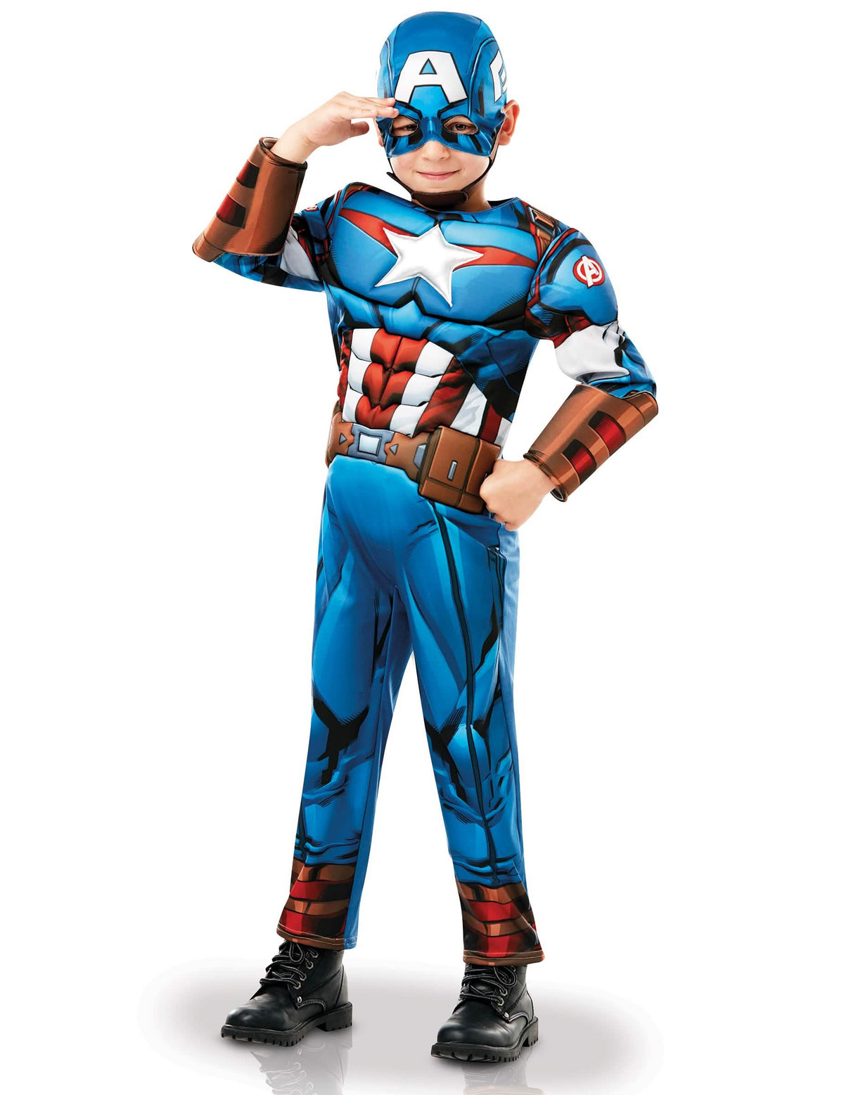 Изглед отпред на лукс костюма Captain America анимационна серия