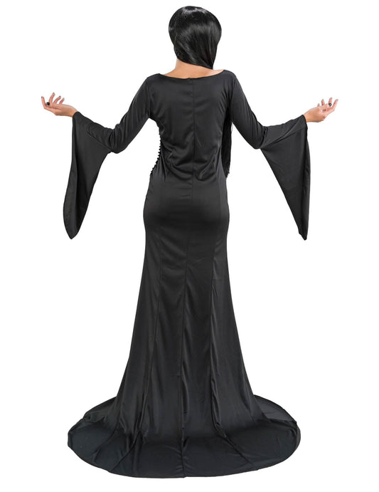 Vue de dos du déguisement Morticia Addams Wednesday™