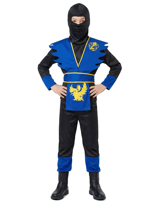Vue de face du déguisement ninja pour garçon