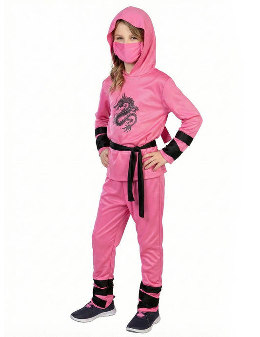 Vue de trois-quarts du déguisement de ninja pour enfant