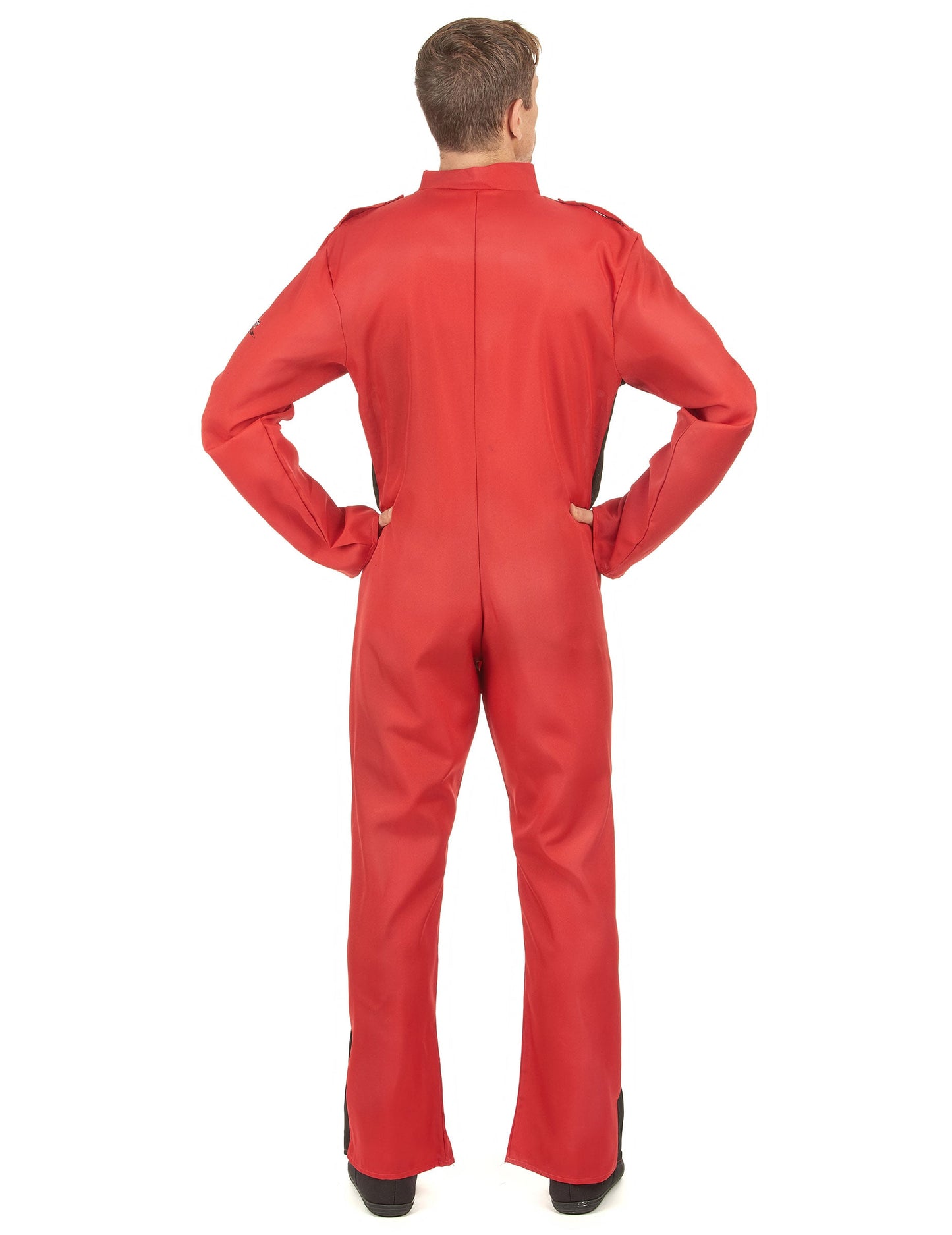 Vue de dos du déguisement pilote de course pour homme