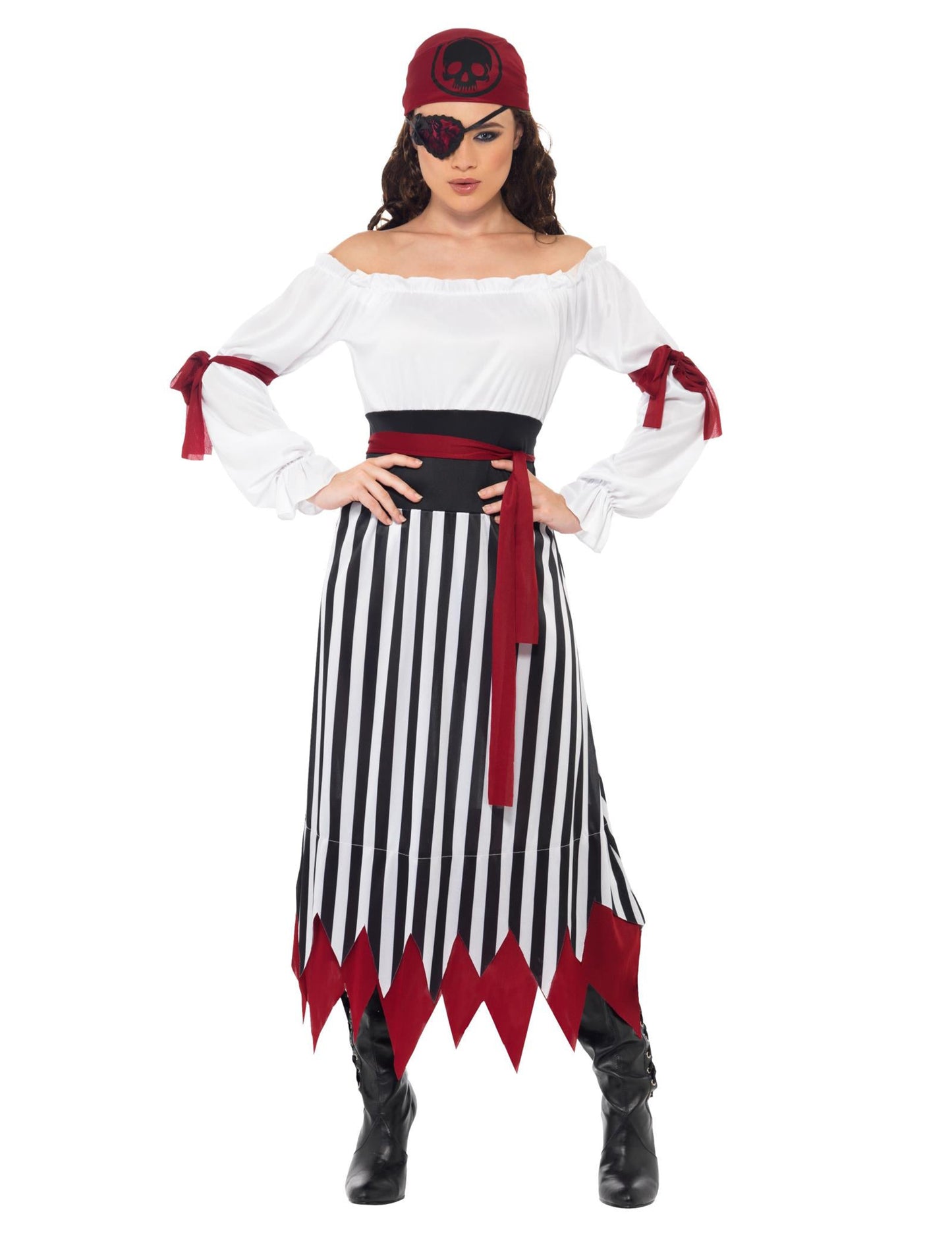 Черно -бял райе пиратски маскировка