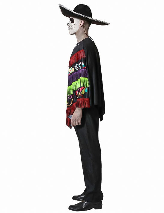 Poncho Skeleton Dia de Los Muertos прикриване на възрастни