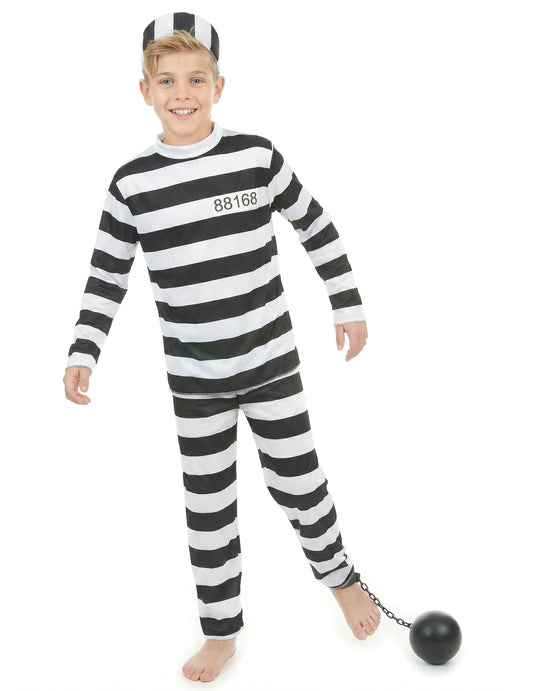 Vue de face du déguisement de prisonnier pour enfant