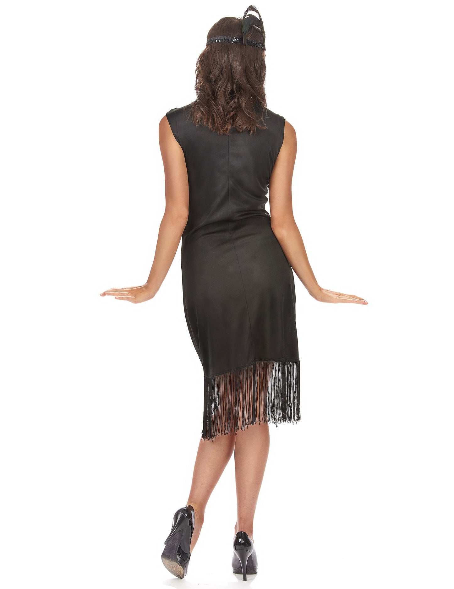Vue de dos du déguisement robe Charleston pour femme