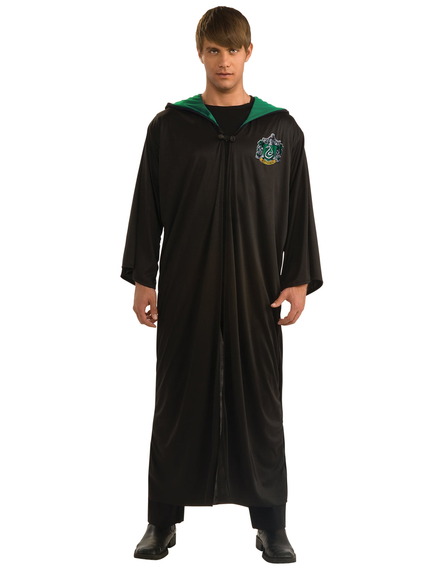 Déguisement robe de sorcier Serpentard Harry Potter™ pour adulte noir et vert avec écusson