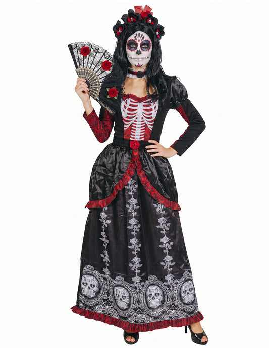 Dia los muertos женска дълга рокля маскиране