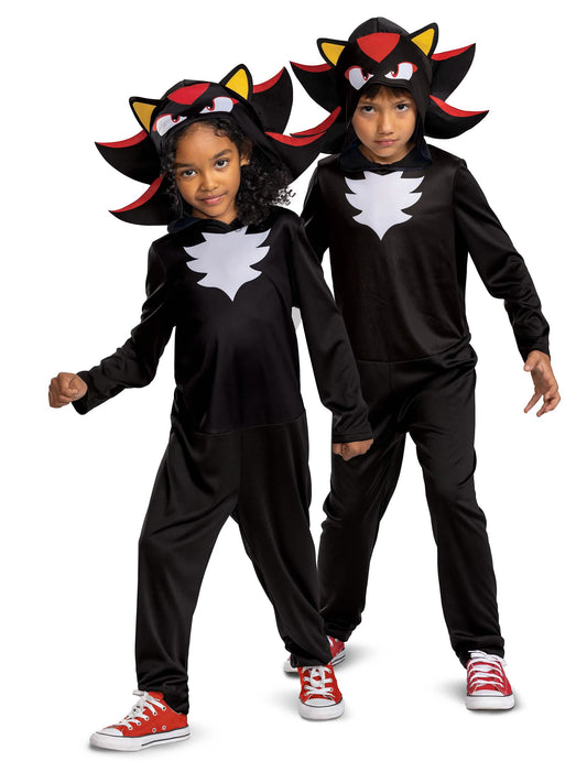 Vue d'ensemble portée du déguisement Shadow Sonic™ pour enfant