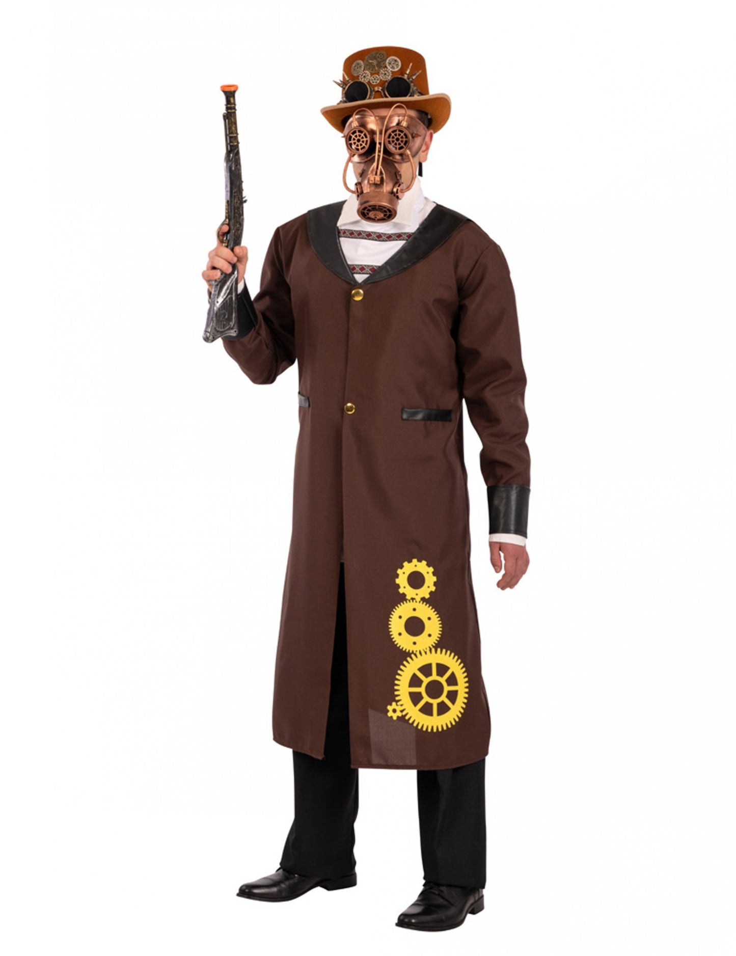 Човек steampunk прикрива
