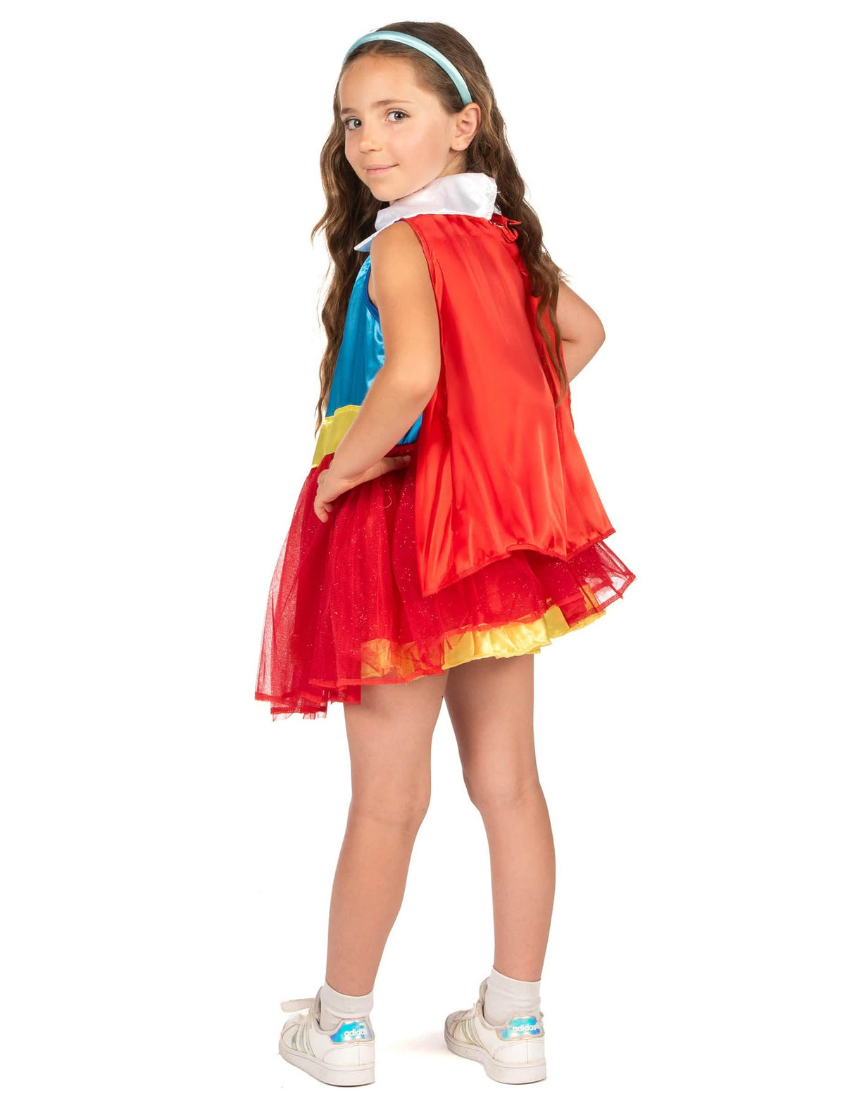 Костюм Supergirl DC Super Hero Girls™ за момиче червен и син с тюл и пелерина