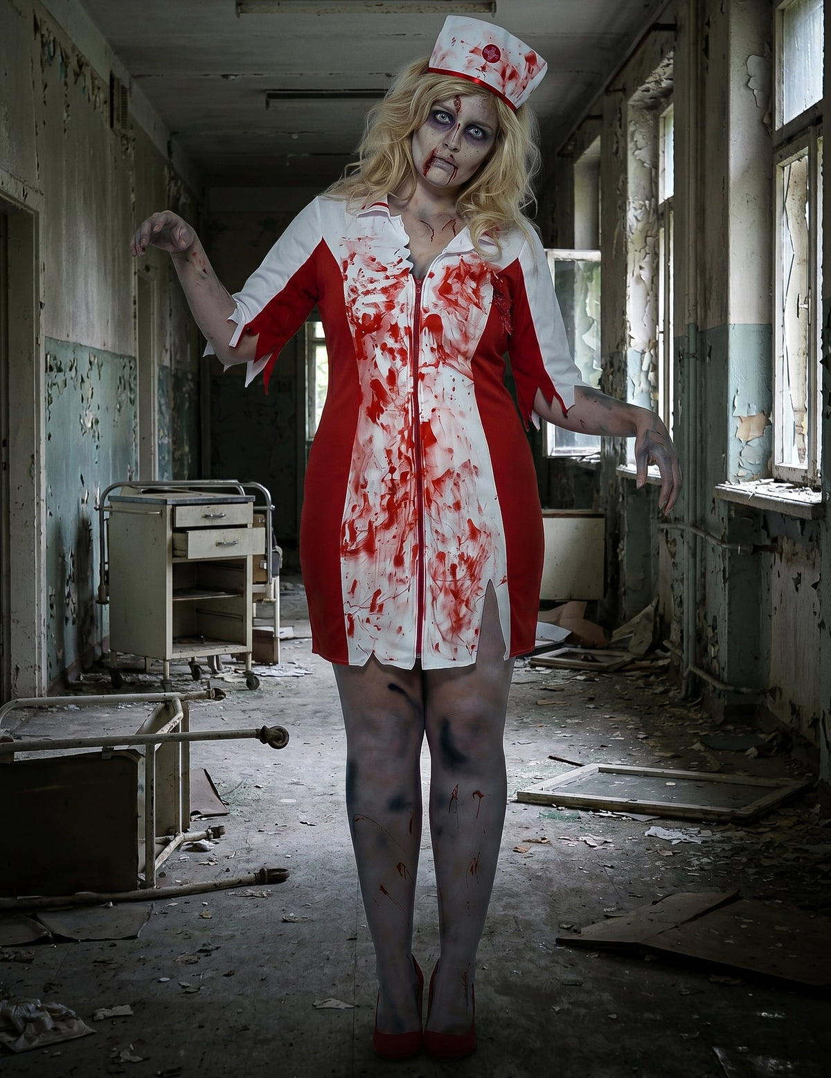 Déguisement zombie infirmière grande taille femme Halloween