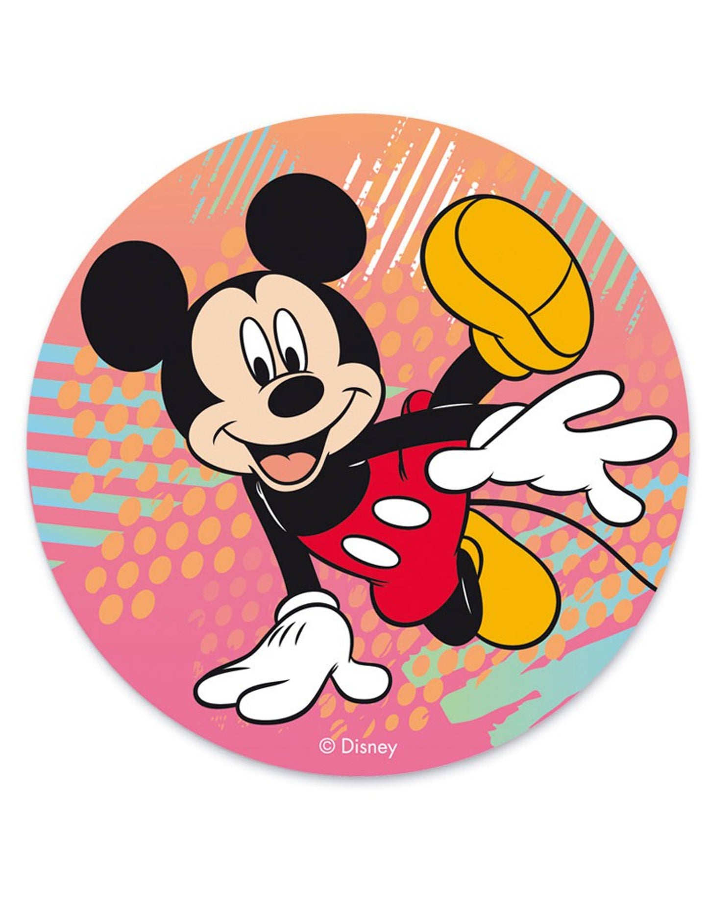 Disque en azyme Mickey danseur rose et multicolore