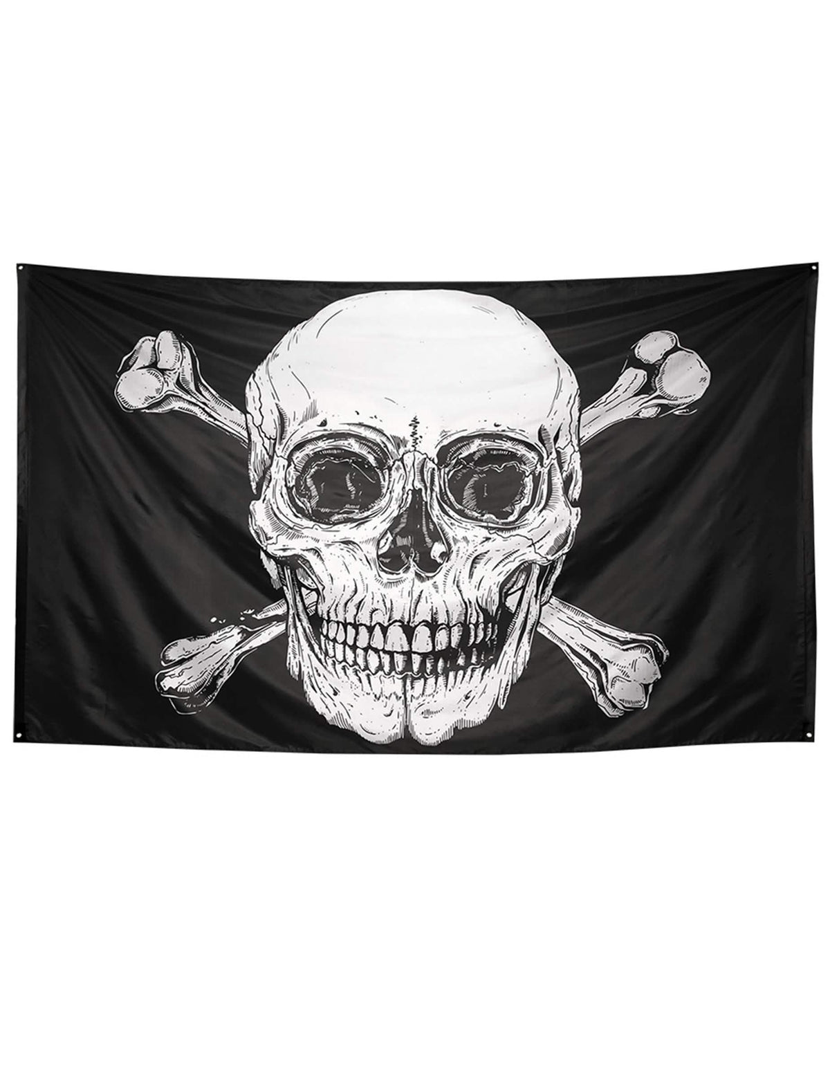 Пиратско знаме Jolly Roger за декорация черно и бяло
