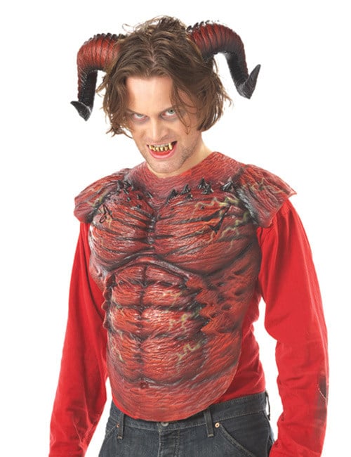 Cornes démoniaques pour adulte rouge et noir avec effet texturé