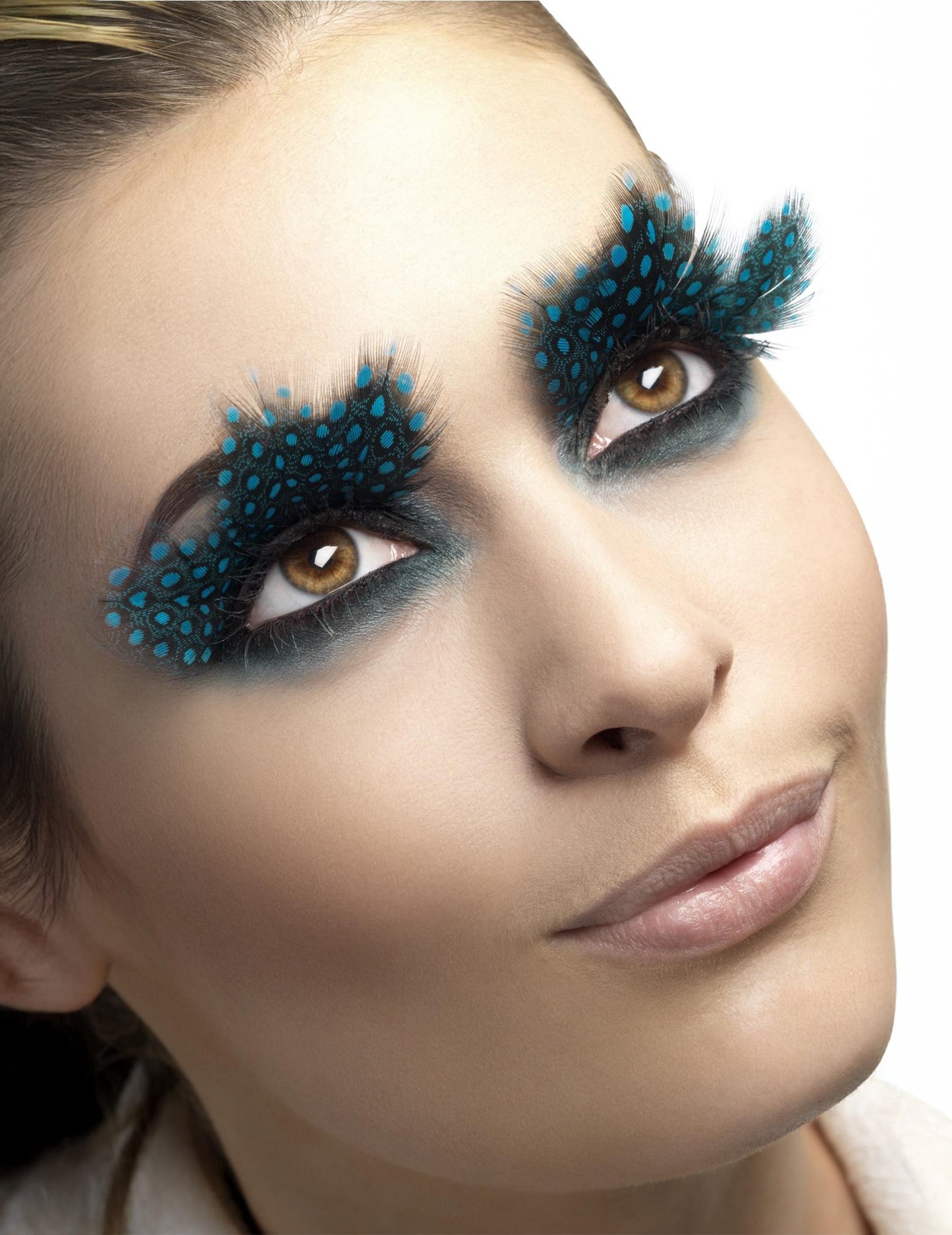 Фалшиви черни пера с възрастна синя полка точка