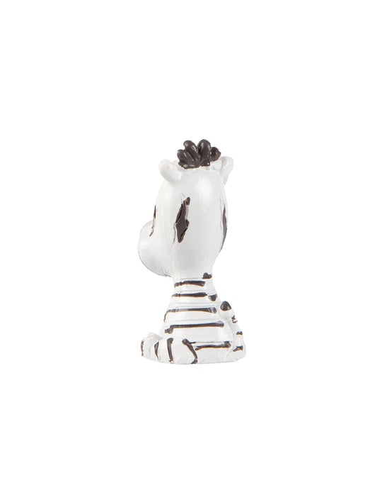 Vue de dos de la figurine en résine zèbre décoratif safari