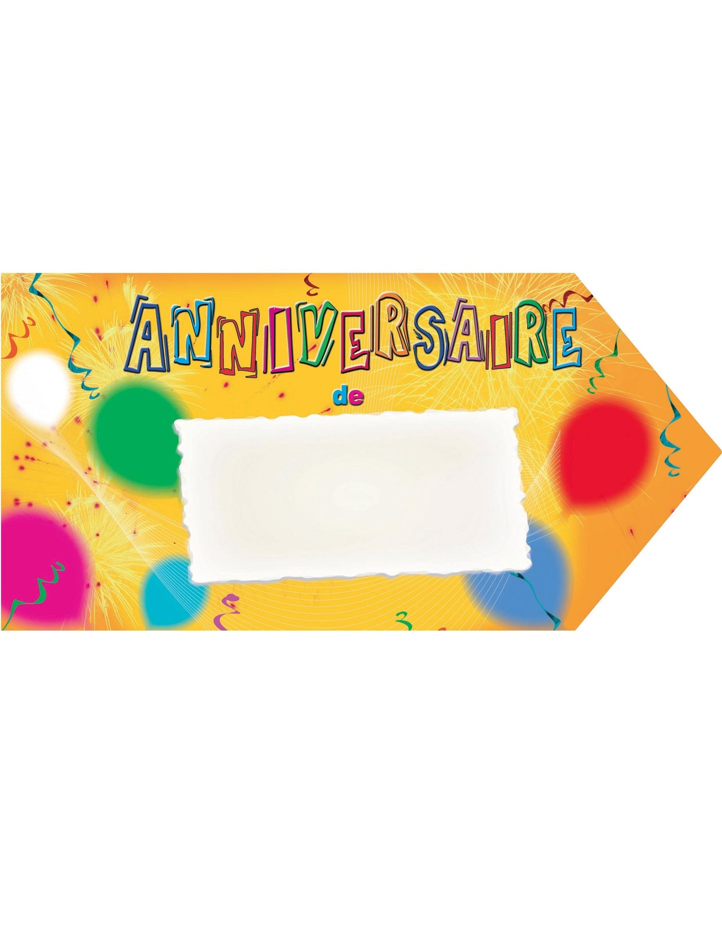 Знаков указател за рожден ден за жълто парти с многоцветни балони