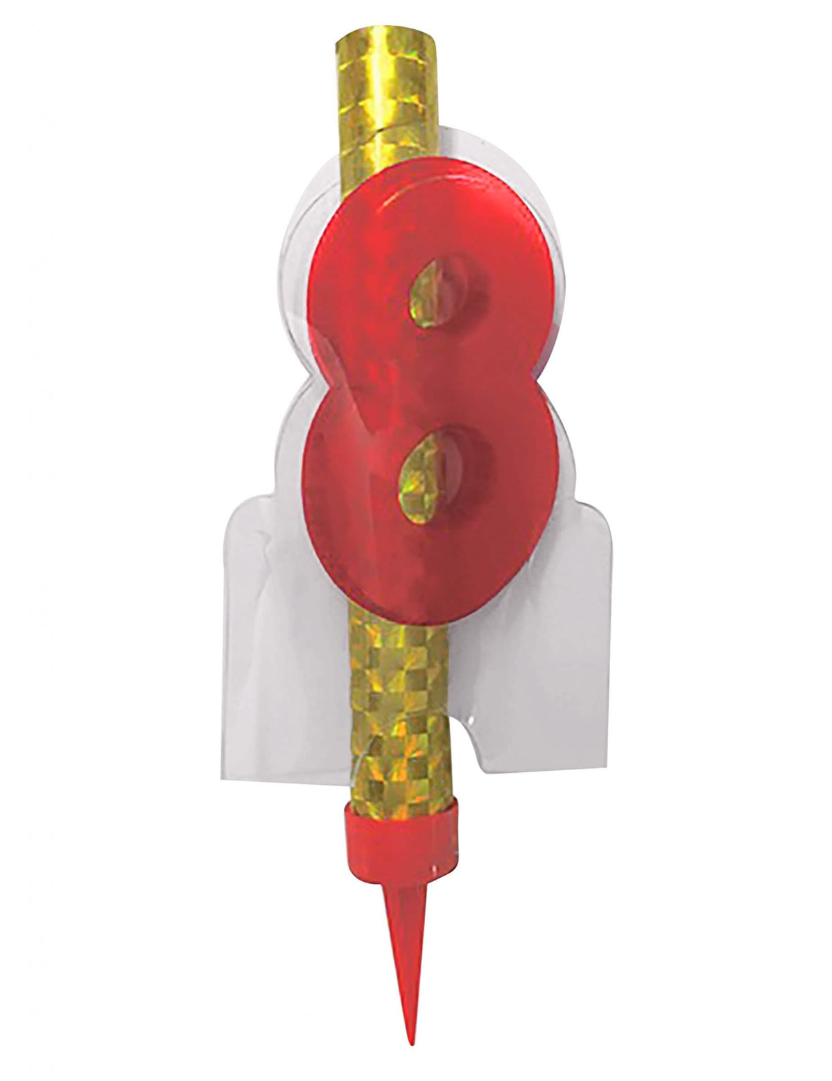 Светеща фонтанна свещ номер 8 за червен рожден ден на тортата