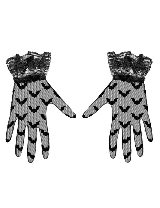 Vue de face des gants courts chauve-souris pour adulte