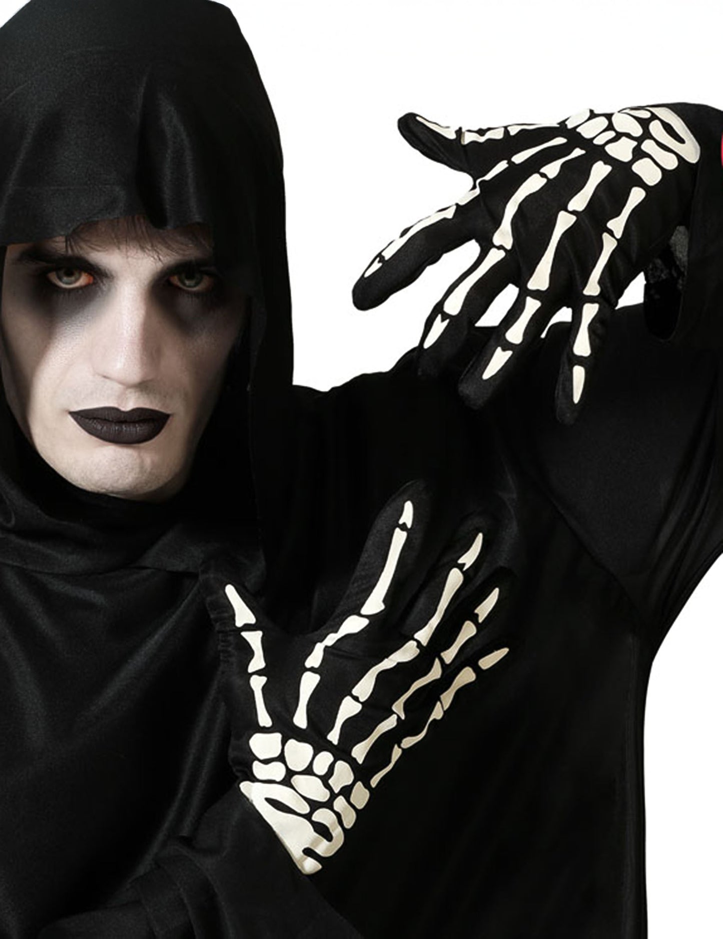 Големи черно -бели скелетни ръкавици за възрастни