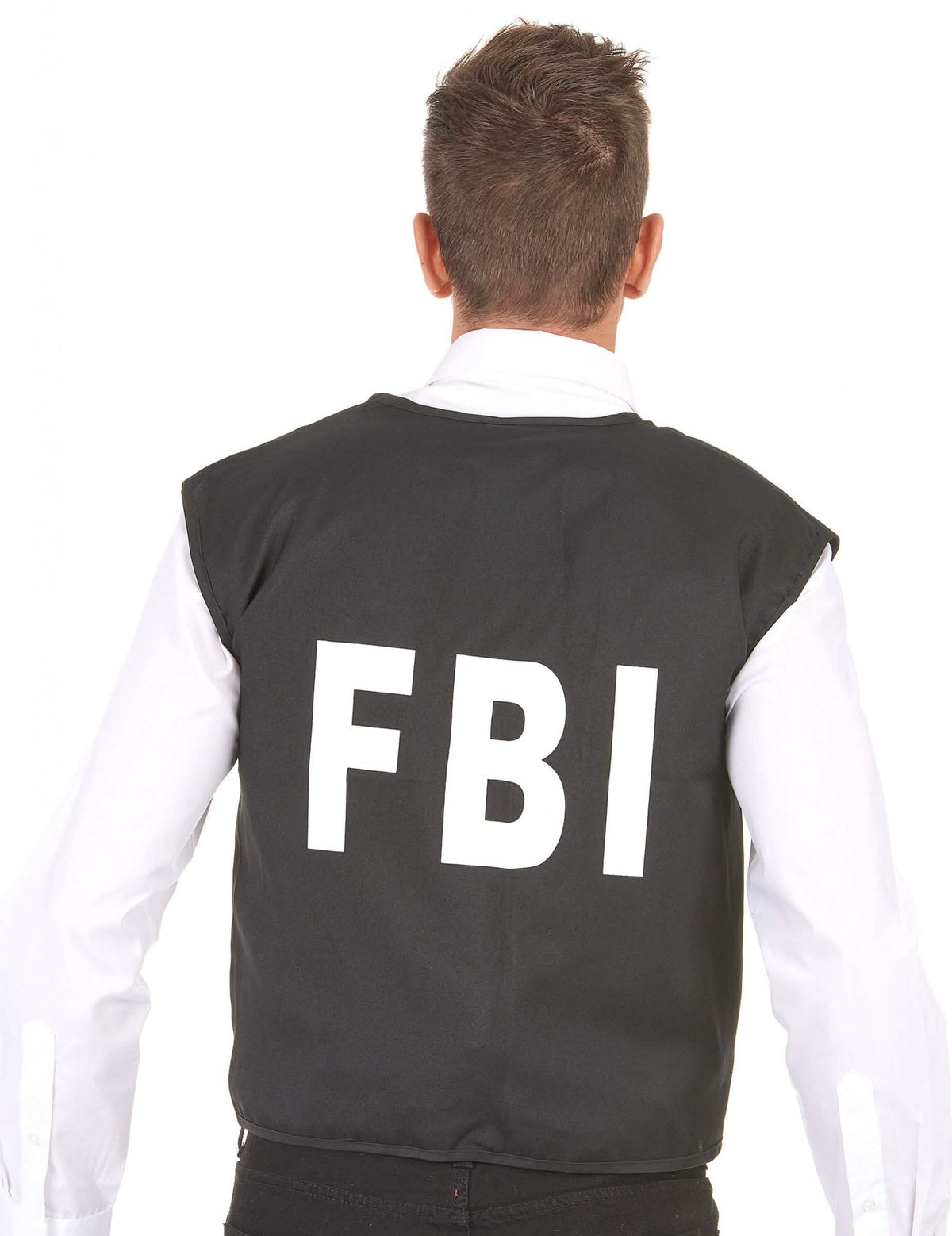 Изглед отзад на жилетка FBI