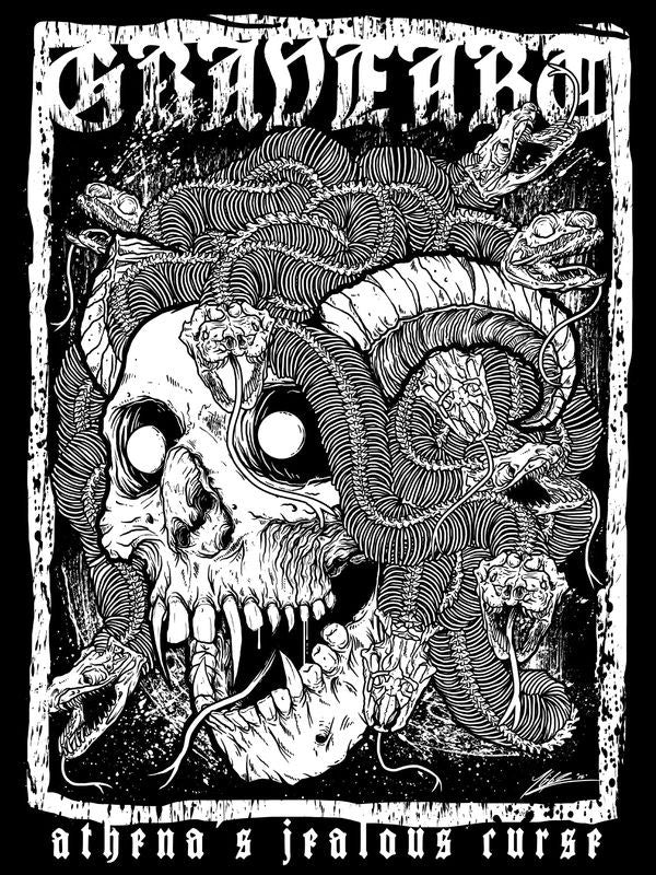 Черен дамски топ с принт на череп