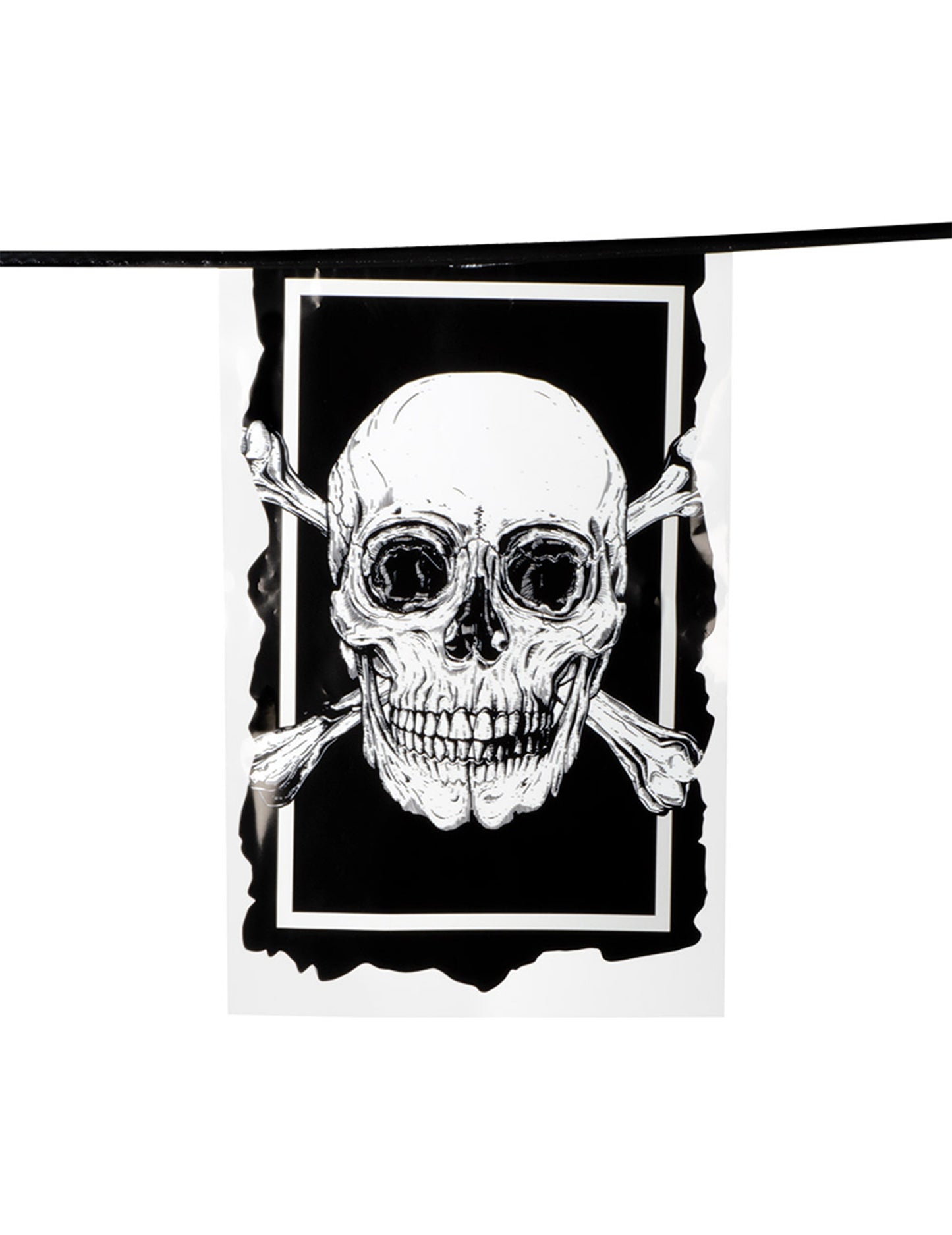 Гарланд 10 пластмасови знамена Пират Jolly Roger 30 x 20 cm