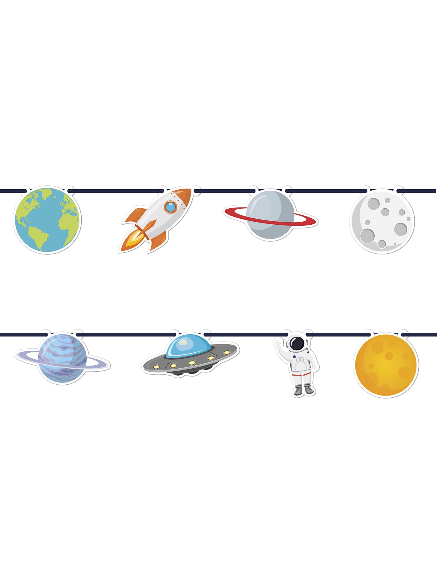 Картонена гирлянда космос 2 м, тема космос